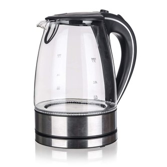 ACTIVER Konvice skleněná BLAZE 1,7 l s LED podsvícením, 1850-2200W, otočná o 360st., černá