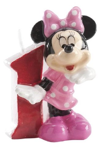 Dortová svíčka Minnie 6,5cm číslo 1 - Dekora