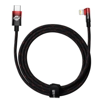 Baseus úhlový kabel USB-C - Lightning, 20W 2m, červený