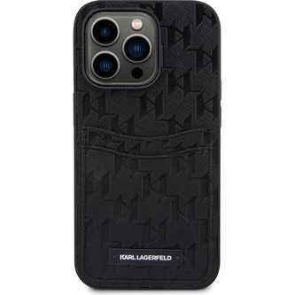Karl Lagerfeld Saffiano Monogram Card Slot kryt pro iPhone 14 Pro černý