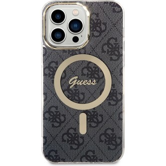 Guess 4G IML MagSafe kryt iPhone 14 Pro Max černý