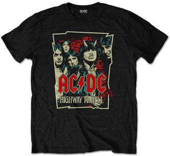 Pánské tričko AC/DC: Highway To Hell Sketch (XL) černá bavlna