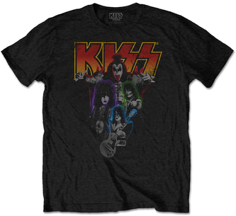 Pánské tričko Kiss: Neon Band (2XL) černá bavlna