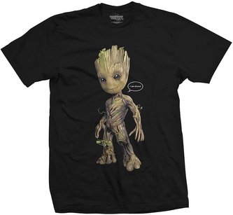 Pánské tričko Marvel|Guardians Of The Galaxy|Strážci galaxie: Groot Speech Bubble (XL) černá bavlna