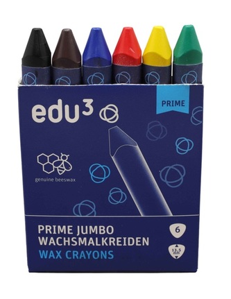 EDU3 Trojhranné Jumbo voskové pastely s opravdovým včelím voskem K06 Basic