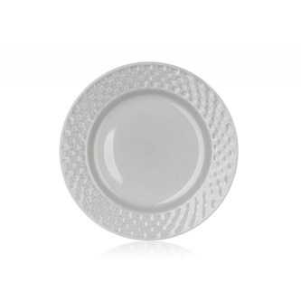 Talíř mělký 26cm, reliéf,, hnědý, stolování, KPB-10SEC-BR