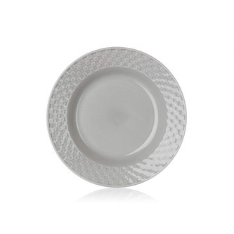 Talíř hluboký 22,8cm, reliéf hnědý, stolování, KPB-9DEC-BR