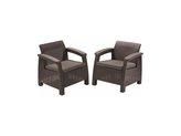 Zahradní nábytek Keter Corfu duo set dvou křesel hnědý