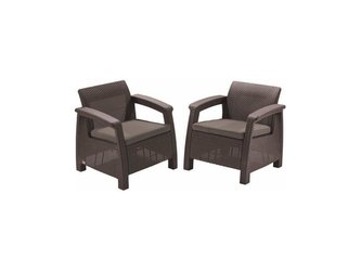 Zahradní nábytek Keter Corfu duo set dvou křesel hnědý