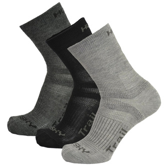 Ponožky Trail 3 pack černá/antracit/sv.šedá - M (36-40)