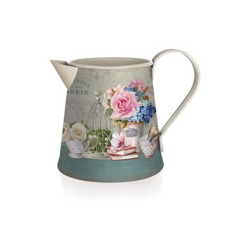 HOME DECOR Konvička plechová JARDIN 16,5 x 12 x 12 cm