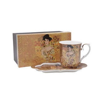 HOME ELEMENTS Hrnek 360 ml, s podtáckem, Klimt, Adele