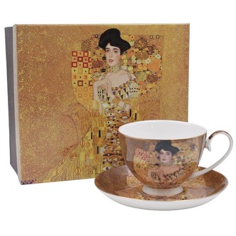 HOME ELEMENTS Hrnek 250 ml, s podtáckem, Klimt, Adele