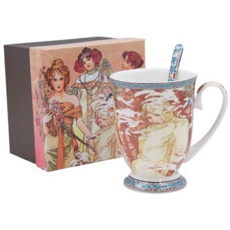 HOME ELEMENTS Hrnek 400 ml, Mucha Zima