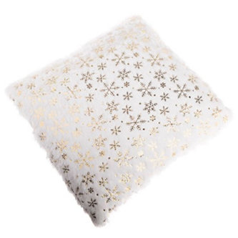 Polštář bílý - zlaté vločky 43 cm