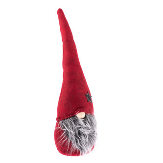 Textilní skřítek s hvězdou - tmavě červený