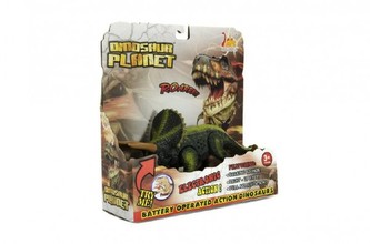 Dinosaurus plast 23-25cm na baterie se zvukem a světlem 2druhy v krabici 24x25x9cm