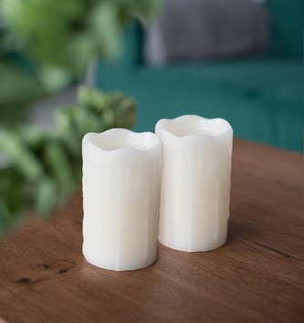 Dekorativní LED svíčky CANDELE NEW set 2 kusy 12,5 cm x O 8 cm