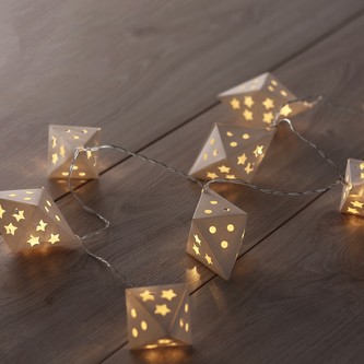 Dekorační světelný řetěz s papírovými lucerničkami 10x5 cm - 165 cm