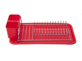 Florina odkapávač na nádobí Stretto   bílý / červený / šedý