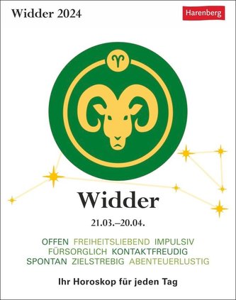 Widder Sternzeichenkalender 2024