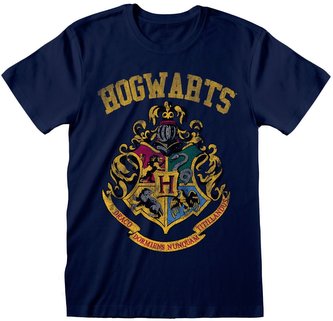 Pánské tričko Harry Potter: Hogwarts (L) modrá bavlna