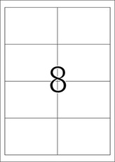 Etikety Top Stick A4/100 ks, 96,5x67,7 mm - 8 etiket, bílé
