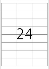 Etikety Top Stick A4/100 ks, 66x33,8 mm - 24 etiket, bílé