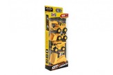 Auto stavební 4ks plast 9-11cm na zpětné natažení v krabici 12,5x34x5,5cm
