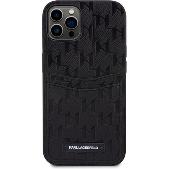 Karl Lagerfeld Saffiano Monogram Card Slot kryt iPhone 12/12 Pro černý