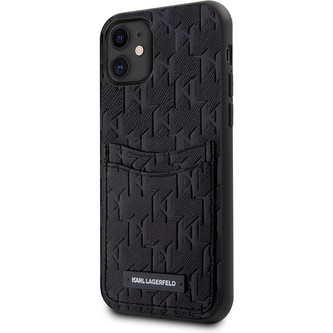 Karl Lagerfeld Saffiano Monogram Card Slot kryt iPhone 11 černý