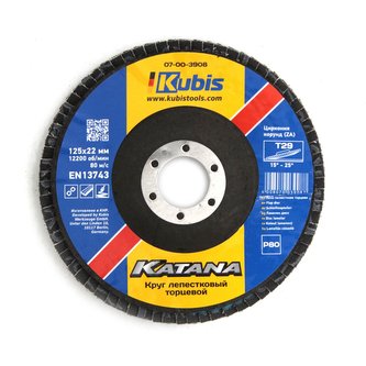 Kotouč lamenový Т29 Р80, 125*22 мм, Zirconia KATANA ocel/nerez | 07-00-3908