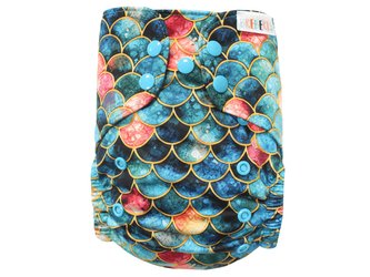 BIO Bambusová kapsová plenka (M) - Třpytivé šupiny PAT