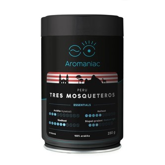 Káva Aromaniac Peru Tres Mosqueteros - mletá, dóza, 250 g