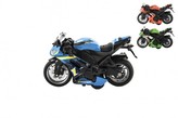 Motorka kov/plast 12cm na baterie se zvukem se světlem 3 barvy