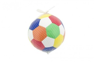 Míč fotbalový barevný měkký průměr 15cm v síťce