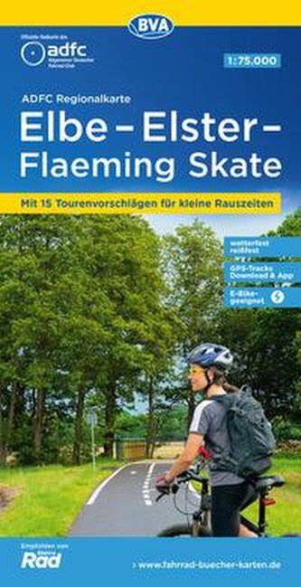 ADFC-Regionalkarte Elbe-Elster-Flaeming Skate, 1:75.000, reiß- und wetterfest, mit kostenlosem GPS-Download der Touren via BVA-w
