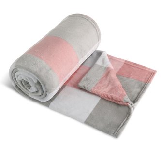 Přikrývka  Kemping PLUS - růžová kostka - 150x200 cm