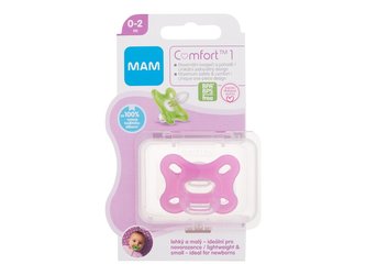 MAM Comfort Dudlík 1 Silicone Pacifier 1 ks 0-2m Pink pro děti