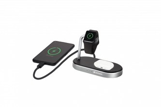 VERBATIM Bezdrátová nabíječka 3v1 Qi MFi pro IPhone a Apple Watch + QC 3.0 Nabíječka WCS-02