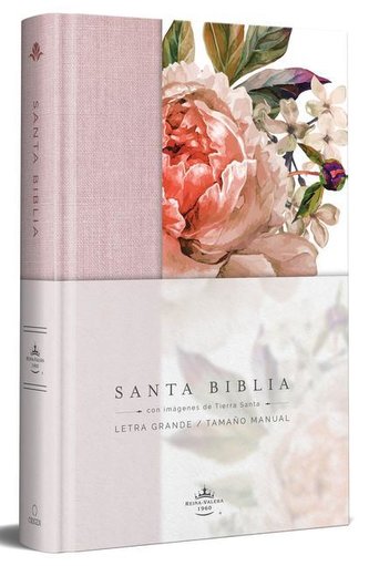 Biblia Reina Valera 1960 Letra Grande. Tapa Dura, Tela Rosada Con Flores, Tamaño Manual / Bible Rvr 1960. Handy Size, Large Prin