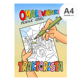 Omalovánka A4 podle čísel - Traktorista