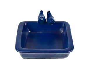 Keramické pítko pro ptáčky Momo M modré 10,5x29x25 cm