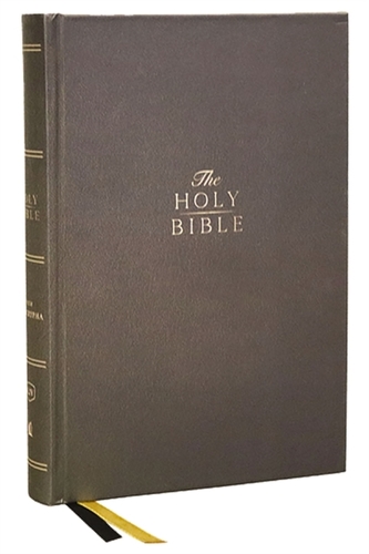KJV, Center-Column Reference Bible with Apocrypha, Hardcover, 73,000 Cross-References, Red Letter, Comfort Print: King J