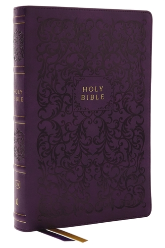 KJV Holy Bible, Center-Column Reference Bible, Leathersoft, Purple, 73,000+ Cross References, Red Letter, Thumb Indexed,