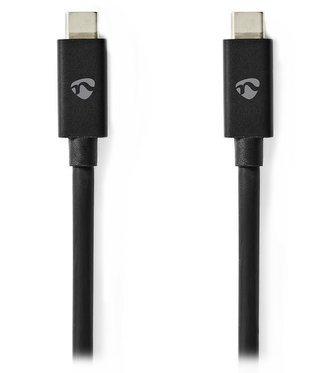 NEDIS kabel USB 4.0 Gen 3x2/ USB-C zástrčka - USB-C zástrčka/ 8K/ černý/ 1m
