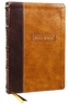 KJV, Center-Column Reference Bible with Apocrypha, Leathersoft, Brown, 73,000 Cross-References, Red Letter, Thumb Indexe