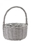 Proutěný koš s uchem šedý 33x15x26 cm