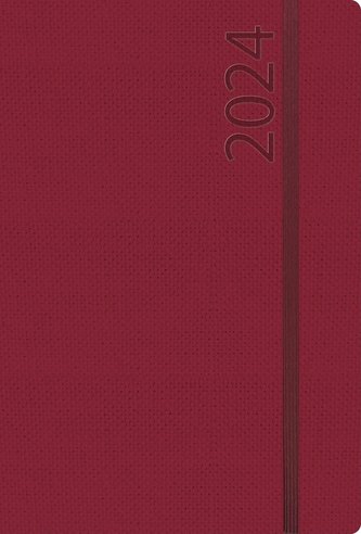 Buchkalender Struktur bordeaux 2024