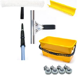 Profesionální čtyřdílná sada na mytí oken, výloh a solárních panelů